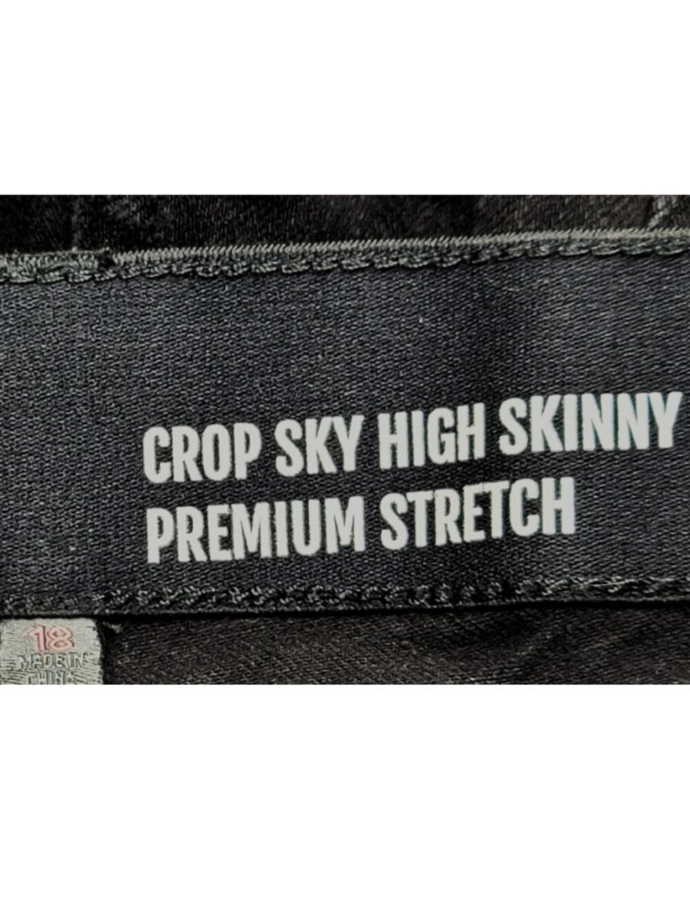 Torrid Black Distressed Crop Sky High Skinny Premium Stretch High-Rise Jean 18 - Picture 7 of 11